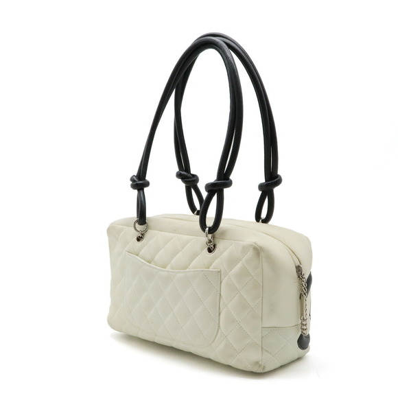 Chanel Cambon Line Bowling Bag Leather Off-White - Picture 2 of 9